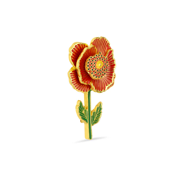 3D Enamel Poppy Brooch - Image 2