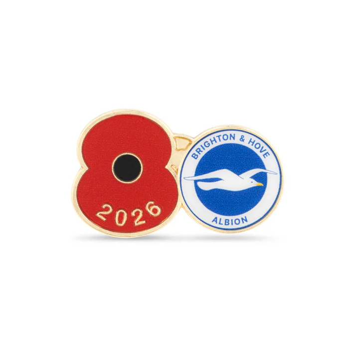 Brighton & Hove Albion Poppy Football Pin 2026