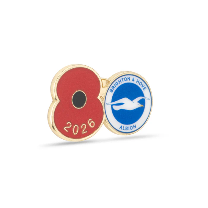 Brighton & Hove Albion Poppy Football Pin 2026 - Image 3