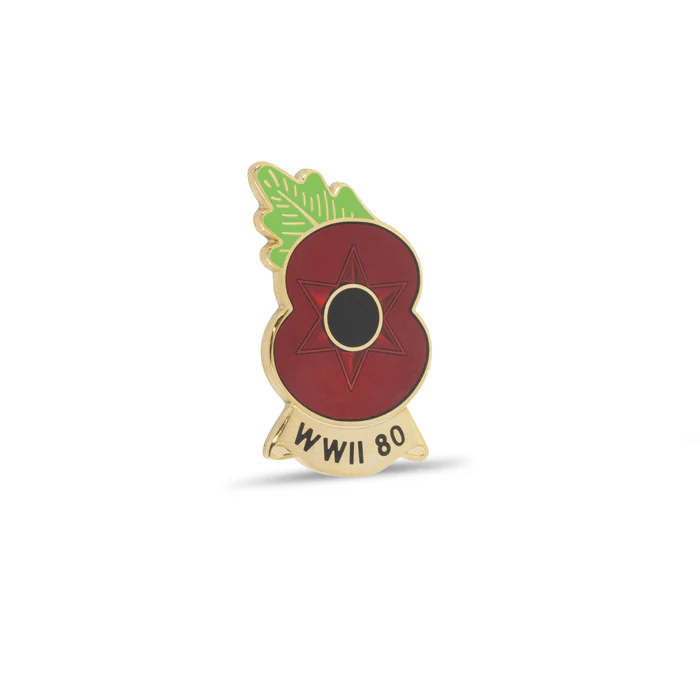 End of the Second World War 80 Years Poppy Lapel Pin - Image 2