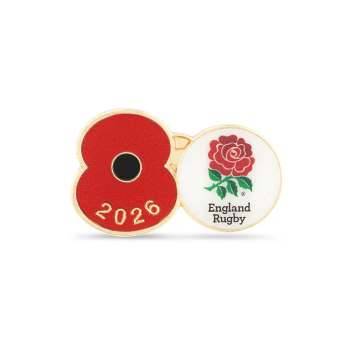 England Rugby Union Poppy Rugby Pin 2026