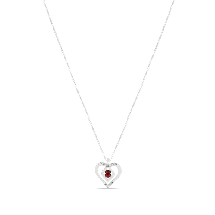 Eternity Crystal Heart Poppy Necklace - Image 2