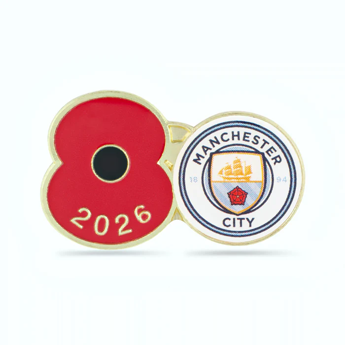 Manchester City Poppy Football Pin 2026