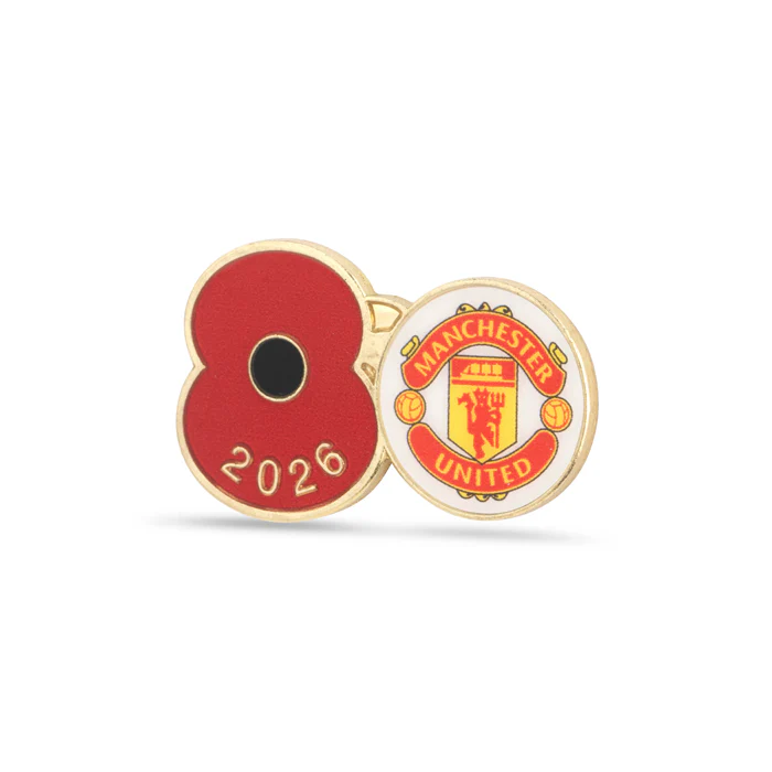 Manchester United Poppy Football Pin 2026 - Image 2
