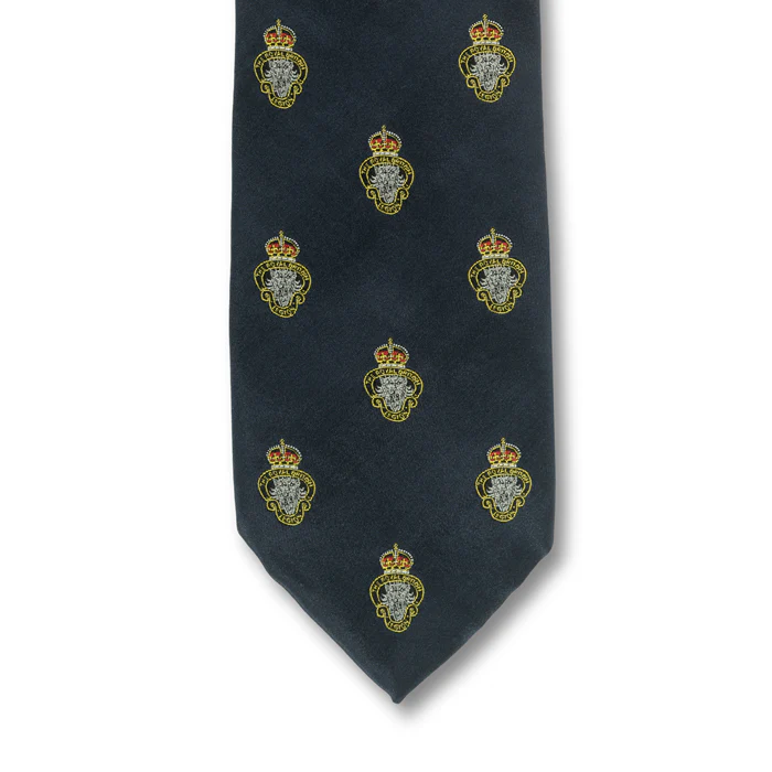 MEMBERS "Limited Edition" RBL Multi Silver Crest Motif Silk Tie - Image 2