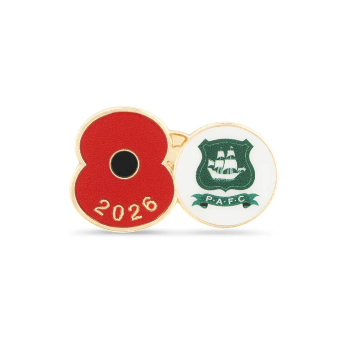 Plymouth Argyle Poppy Football Pin 2026