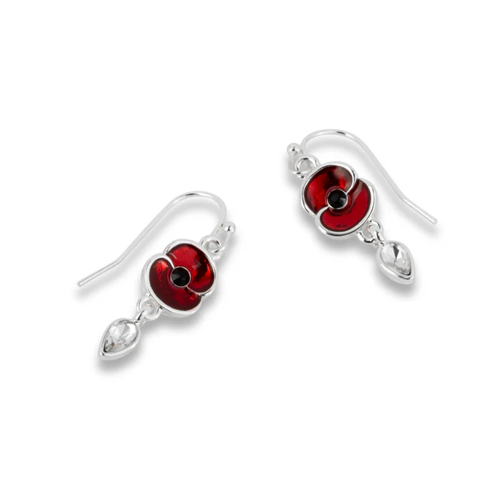 Poppy Crystal Tear Drop Earrings - Image 2