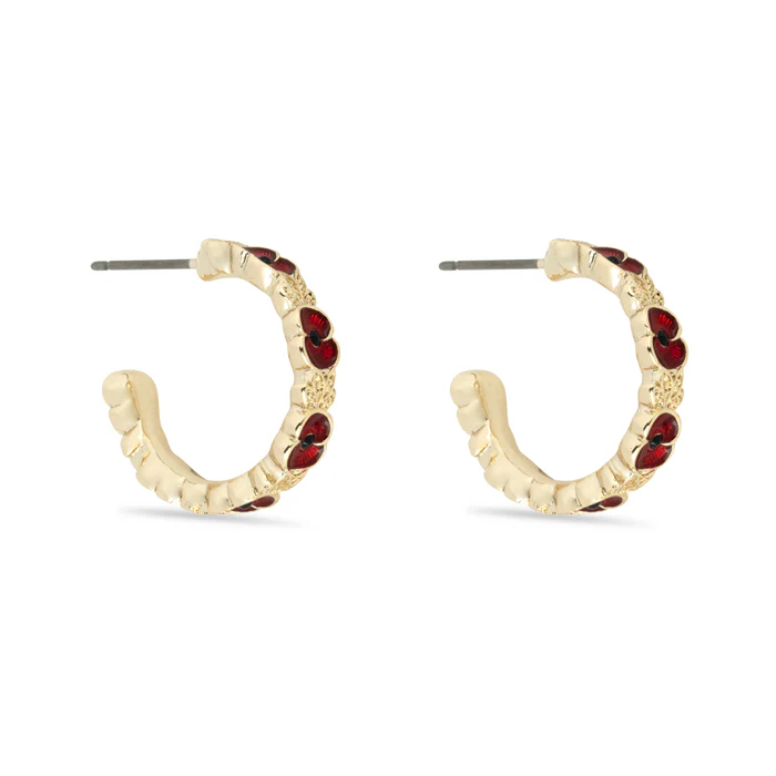 Poppy Wreath Hoop Earrings - Image 2