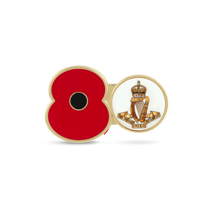 Royal Irish Regt Service Poppy Pin
