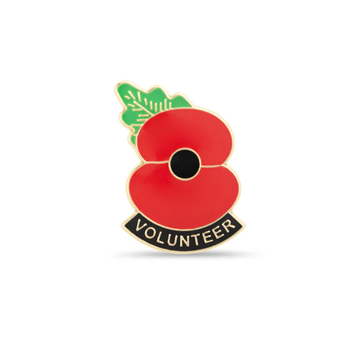 Over 18 ONLY - Poppy Appeal Volunteer Lapel Pin - 100% DISCOUNT will be applied to your basket
